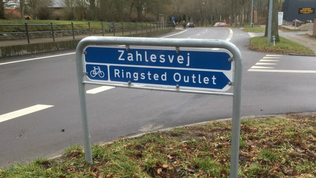 Vejskilt Zahlesvej i Ringsted