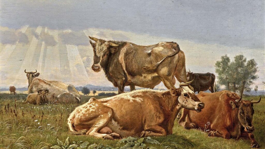 Johan Thomas Lundbye Køer Paa Aaben Mark Foto Bruun Rasmussen